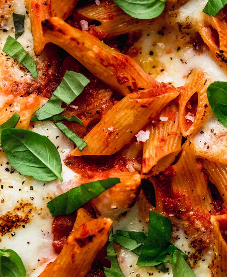 Pasta caprese al forno