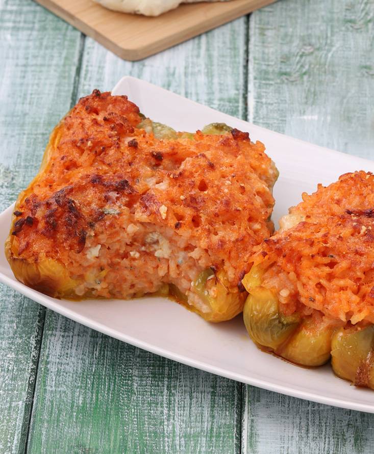 Peperoni ripieni di riso al gorgonzola